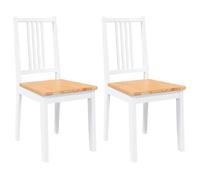""Autumn sale"" Chaises à manger ou salon 2 pcs blanc bois massif caoutchouc - 40x47.5x89 cm 9799