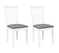 ""Autumn sale"" Chaises à manger ou salon coussins 2 pcs blanc bois massif caoutchouc - 43x50x94 cm 8842