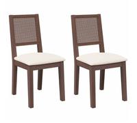 ""Autumn sale"" Chaises à manger ou salon coussins 2 pcs marron bois massif caoutchouc - 45x54x89 cm 8382