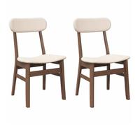 ""Autumn sale"" Chaises à manger ou salon coussins 2 pcs marron bois massif caoutchouc - 47x47x81.5 cm 3774
