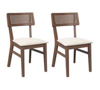 ""Autumn sale"" Chaises à manger ou salon coussins 2 pcs marron bois massif caoutchouc - 47x50x81.5 cm 9319