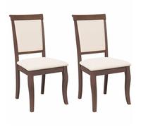 ""Autumn sale"" Chaises à manger ou salon coussins 2 pcs marron bois massif caoutchouc - 50x55x95.5 cm 2770