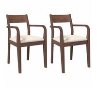""Autumn sale"" Chaises à manger ou salon coussins 2 pcs marron bois massif caoutchouc - 51x57x80.5 cm 2882
