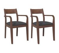 ""Autumn sale"" Chaises à manger ou salon coussins 2 pcs marron bois massif caoutchouc - 51x57x80.5 cm 9328
