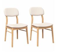 ""Autumn sale"" Chaises à manger ou salon coussins 2 pcs naturel bois massif caoutchouc - 45x56x86.5 cm 7073