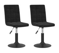 ""Autumn sale"" Chaises pivotantes à manger ou salon ,(Set de 2), noir velours - 40x52x117.5 cm 8478