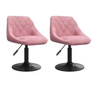 ""Autumn sale"" Chaises pivotantes à manger ou salon ,(Set de 2), Rose Velours - 46x44x77.5 cm 9683