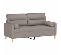 ""Autumn sale""élégant Canapé 2 places/Loveseat - LEMON - 100 % polyester - avec oreillers décoratifs taupe 140 cm tissu Home842035
