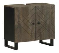 ""Autumn sale""Meuble pour Vasque à Poser/Meuble WC - Armoire de lavabo noir 62x33x58 cm bois massif de manguier 2025855440