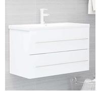 ""Autumn sale""Meuble pour Vasque à Poser/Meuble WC - Armoire d'évier avec lavabo intégré Blanc Aggloméré 2025886360