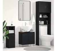 ""Autumn sale""Meuble pour Vasque à Poser/Meuble WC - Cabinet de Lavabo Chêne noir 58 x 33 x 60 cm ,Bois d'ingénierie 2025548