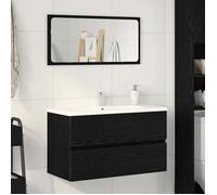 ""Autumn sale""Meuble pour Vasque à Poser/Meuble WC - Meuble Sous Lavabo avec tiroir Chêne noir 80 x 38.5 x 45 cm 2025418902