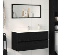 ""Autumn sale""Meuble pour Vasque à Poser/Meuble WC - Meuble Sous Lavabo avec tiroir Chêne noir 90 x 38.5 x 45 cm 2025321578