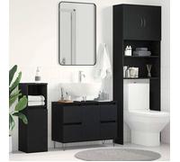 ""Autumn sale""Meuble pour Vasque à Poser/Meuble WC - Meuble sous lavabo Chêne noir 80 x 33 x 60 cm ,Bois d'ingénierie 2025844892