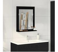 ""Autumn sale""Miroir suspendu - Armoire WC,Miroir de salle de bain avec étagère Chêne noir 50 x 12 x 60 cm 2025861500