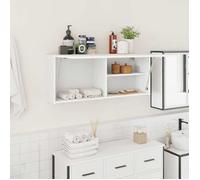 ""Autumn sale""Support/Meuble WC - Grand espace - Armoire murale de bain blanc 100x25x40 cm ,Bois d'ingénierie 2025381238