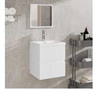 ""Autumn sale""Support/Meuble WC - Grand espace, avec miroir blanc ,Bois d'ingénierie 2025154295