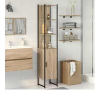 ""Autumn sale""Support/Meuble WC - Grand espace,Cabinet de salle de bain avec stockage Beige 33 x 33 x 185.5 cm 202570