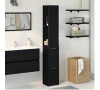""Autumn sale""Support/Meuble WC - Grand espace,Cabinet de Salle de Bain Chêne noir 25 x 25 x 170 cm 2025415300