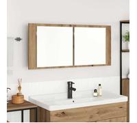 ""Autumn sale""Support/Meuble WC - Grand espace,Cabinet Miroir LED avec porte chêne artisanal 100 x 12 x 45 cm 2025990