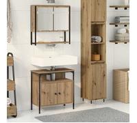 ""Autumn sale""Support/Meuble WC - Grand espace,Ensemble de mobilier de salle de bain avec porte (2 pcs) Marron 202553