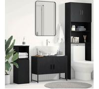 ""Autumn sale""Support/Meuble WC - Grand espace - Meuble sous - vasque de salle de bain Chêne noir 80 x 30 x 60 cm 2025185761