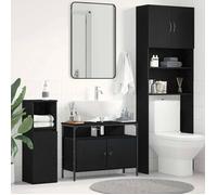 ""Autumn sale""Support/Meuble WC - Grand espace - Meuble sous - vasque de salle de bain Chêne noir 80 x 30 x 60 cm 2025700763