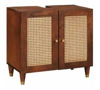 ""Autumn sale""Support Vasque/Meuble bas WC - Armoire d'évier avec étagère avec porte Marron 62 x 33 x 58 cm 2025181050