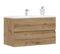 ""Autumn sale""Support Vasque/Meuble bas WC - Armoire d'évier chêne artisanal 90x38,5x45 cm ,Bois d'ingénierie 2025839017