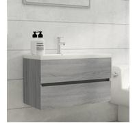 ""Autumn sale""Support Vasque/Meuble bas WC - Armoire d'évier Sonoma gris 80x38,5x45 cm ,Bois d'ingénierie 2025779410