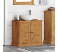 ""Autumn sale""Support Vasque/Meuble bas WC - Meuble Sous Évier avec porte VIGO marron miel 67.5 x 34 x 59 cm 2025261830