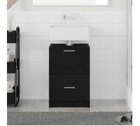 ""Autumn sale""Support Vasque/Meuble bas WC - Meuble Sous Évier Chêne noir 40 x 37 x 59 cm ,Bois d'ingénierie 2025781944