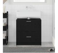 ""Autumn sale""Support Vasque/Meuble bas WC - Meuble Sous Évier Chêne noir 59 x 37 x 59 cm ,Bois d'ingénierie 2025756802