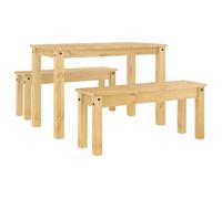 ""Autumn sale""Table à manger contemporain Table avec 2 chaises à manger Panama 3 pcs bois de pin massif HOME5475