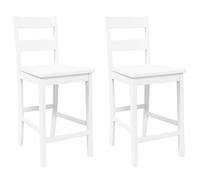 ""Autumn sale"" Tabourets de bar 2 pcs blanc bois massif d'hévéa - confort optimal - Contemporain - 41.5x48x95 cm