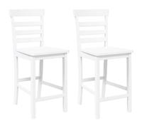 ""Autumn sale"" Tabourets de bar 2 pcs blanc bois massif d'hévéa - confort optimal - Contemporain - 41x49x96 cm