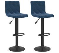 ""Autumn sale"" Tabourets de bar (Set de 2) bleu velours - confort optimal - Contemporain - 40x43x111 cm