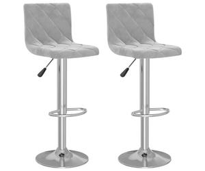 ""Autumn sale"" Tabourets de bar ,(Set de 2), gris clair velours - confort optimal - Contemporain - 40x43x111 cm