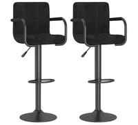 ""Autumn sale"" Tabourets de bar ,(Set de 2), noir velours - confort optimal - Contemporain - 48x47x111 cm