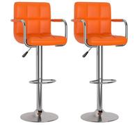 ""Autumn sale"" Tabourets de bar ,(Set de 2), orange similicuir - confort optimal - Contemporain - 48x47x111 cm