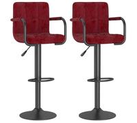 ""Autumn sale"" Tabourets de bar ,(Set de 2), rouge bordeaux velours - confort optimal - Contemporain - 48x47x111 cm