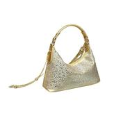Autumn Simple Pure Color Niche Rhinestone Hand-Held Single Shoulder Underarm Bag For Women(9891-Golden)