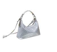 Autumn Simple Pure Color Niche Rhinestone Hand-Held Single Shoulder Underarm Bag For Women(9891-Silvery)