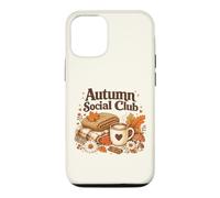 Autumn Social Club Cozy Fall Esthétique Motif Feuilles de café Coque pour iPhone 12/12 Pro