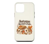 Autumn Social Club Cozy Fall Esthétique Motif Feuilles de café Coque pour iPhone 12 Mini