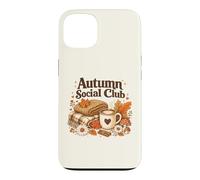 Autumn Social Club Cozy Fall Esthétique Motif Feuilles de café Coque pour iPhone 13