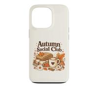 Autumn Social Club Cozy Fall Esthétique Motif Feuilles de café Coque pour iPhone 13 Pro