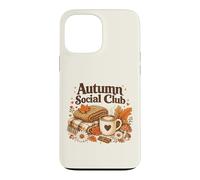 Autumn Social Club Cozy Fall Esthétique Motif Feuilles de café Coque pour iPhone 13 Pro Max