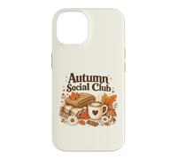 Autumn Social Club Cozy Fall Esthétique Motif Feuilles de café Coque pour iPhone 14