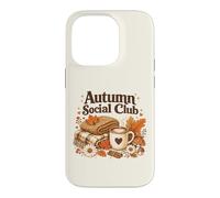 Autumn Social Club Cozy Fall Esthétique Motif Feuilles de café Coque pour iPhone 14 Pro